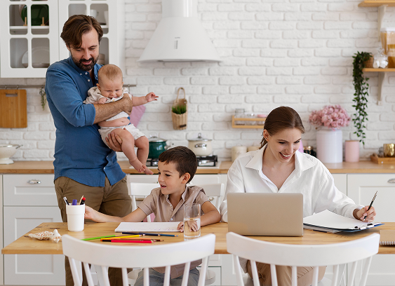 Busy working
                        parents with children